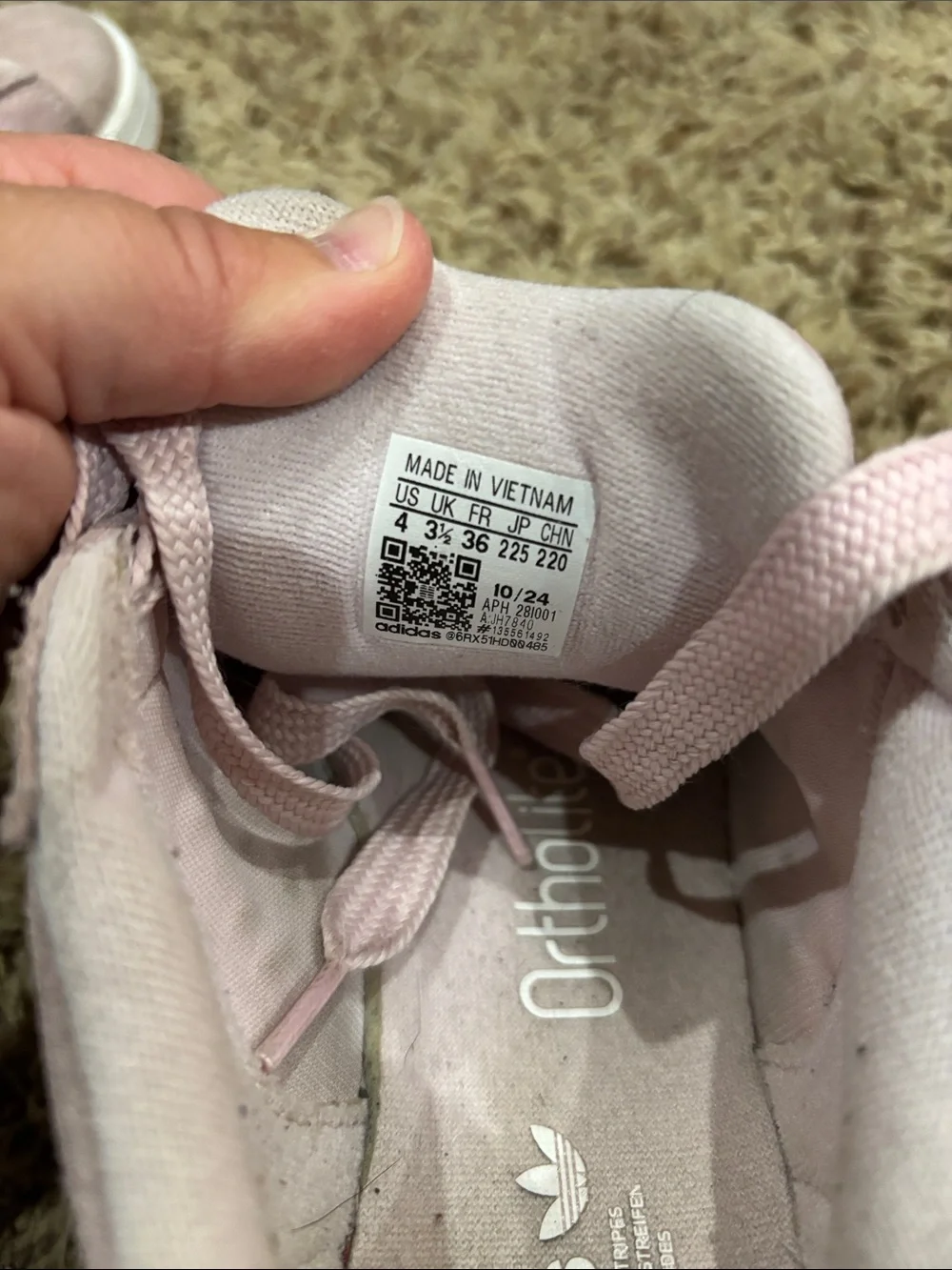 Girls Adidas Campus Pink Size 4 Sneakers